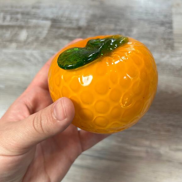 Glass Fruit & Veggie Sculpture Set — Apple Pear Carrot Orange Eggplant Decor - Picture 10 of 16